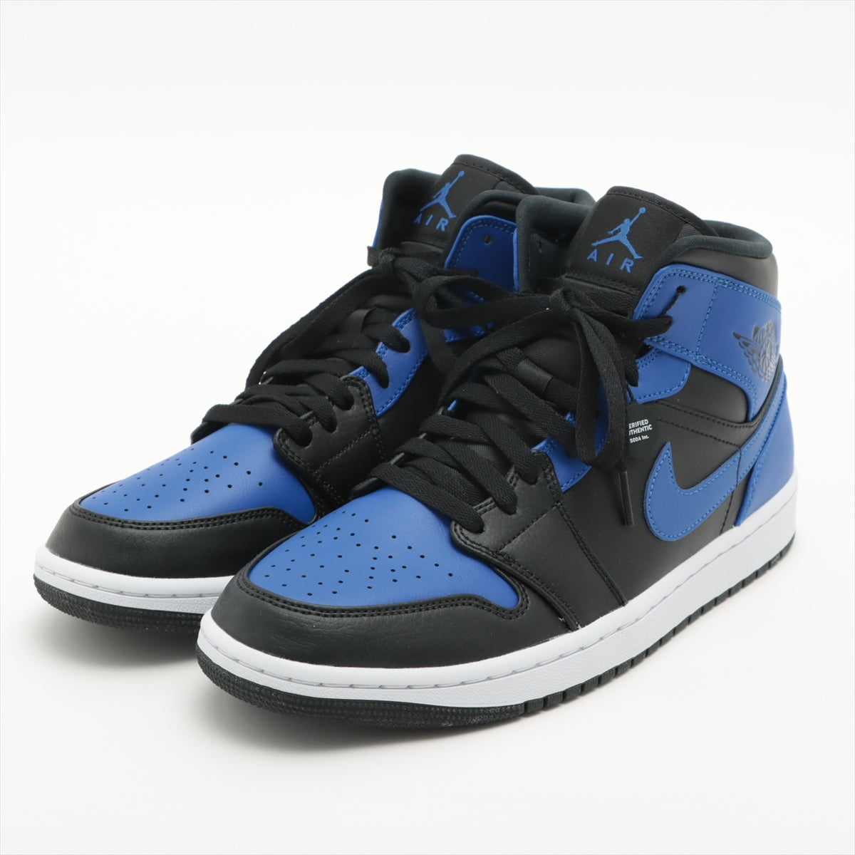 ナイキ AIR JORDAN 1 MID レザー ハイカットスニーカー 27.5㎝ メンズ ブルー×ブラック  554724-077｜a2263916｜中古ブランド品・ブランド古着通販｜ALLU（アリュー）