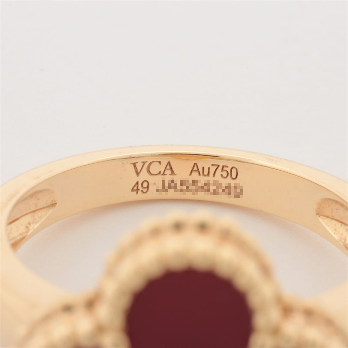 ヴァンクリーフ&アーペル ヴィンテージアルハンブラ カーネリアン ダイヤ リング 750(YG) 6.8g 49 VCARD40849