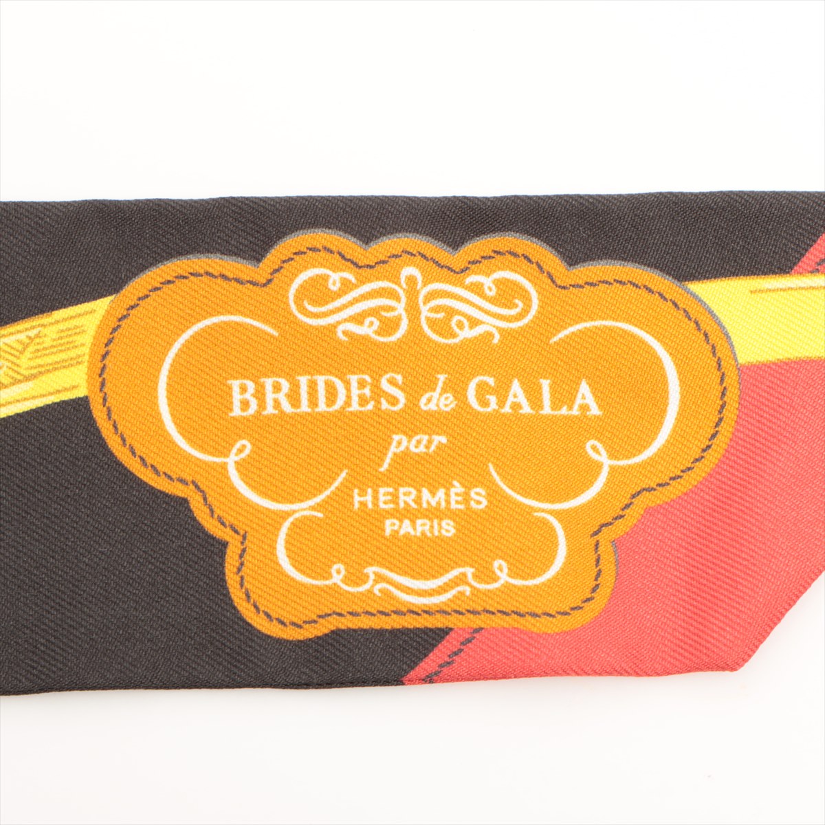Aランク エルメス スカーフ ツイリー BRIDES de GALA LOVE ブリッド・ドゥ・ガラ・ラヴ シルク100% ルージュ レッド HERMESレディース