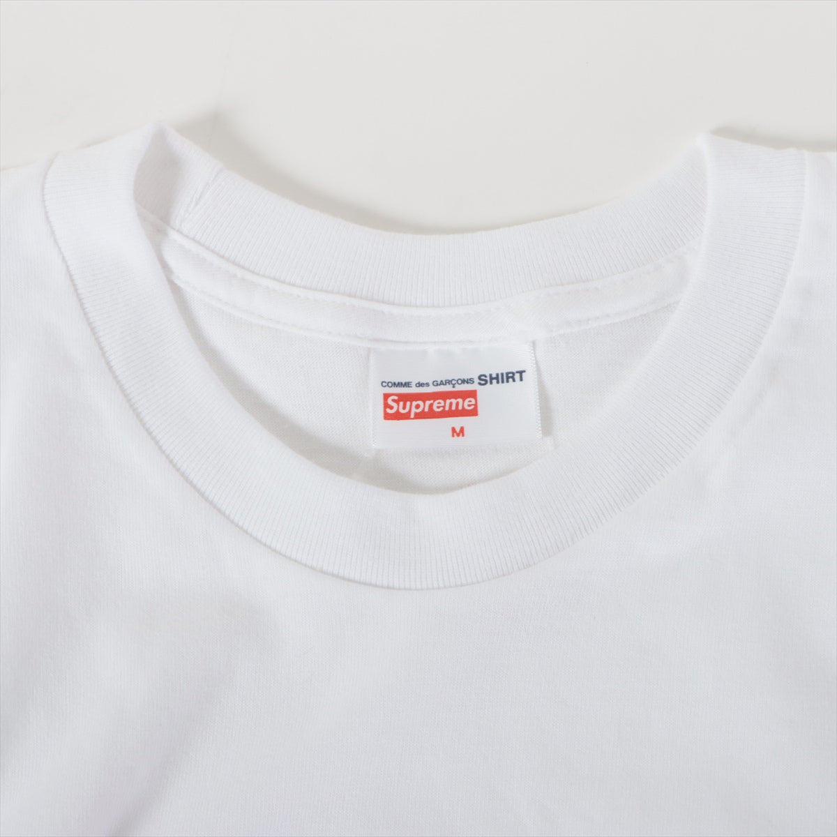 シュプリーム×コムデギャルソンシャツ 17SS コットン Tシャツ M メンズ ホワイト