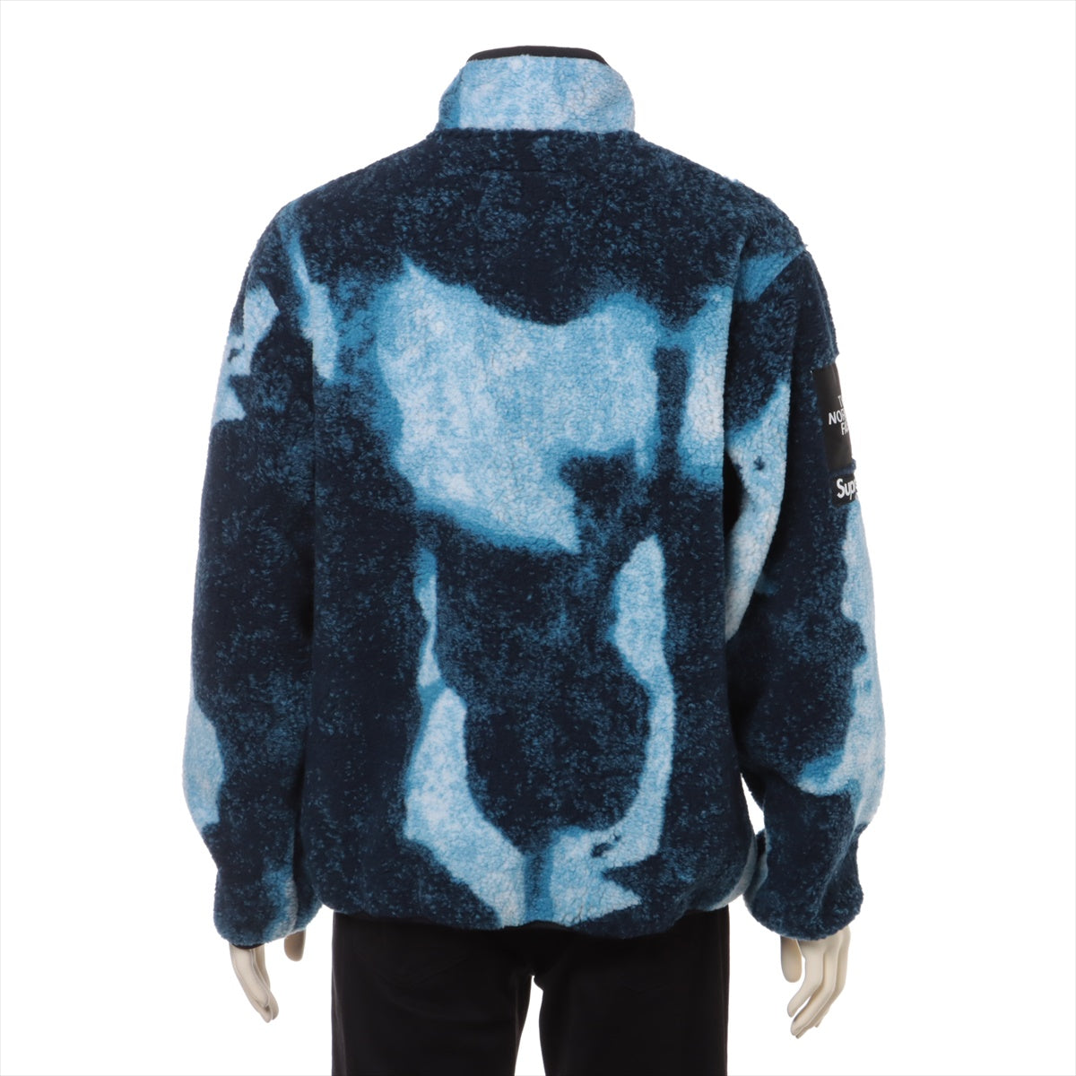 シュプリーム×ノースフェイス 21AW ポリエステル ジャケット M メンズ ブルー  NA52100I Bleached Denim Print Fleece Jacket ボア フリース