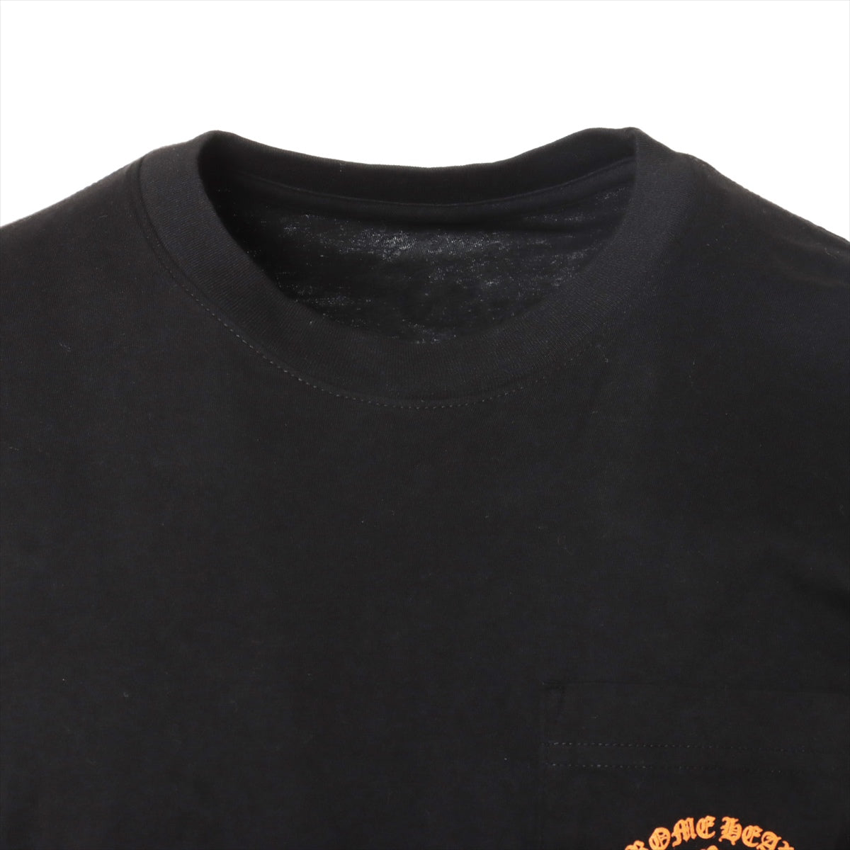 クロムハーツ セメタリークロス ロングTシャツ コットン サイズM ブラック×オレンジ ハリウッド