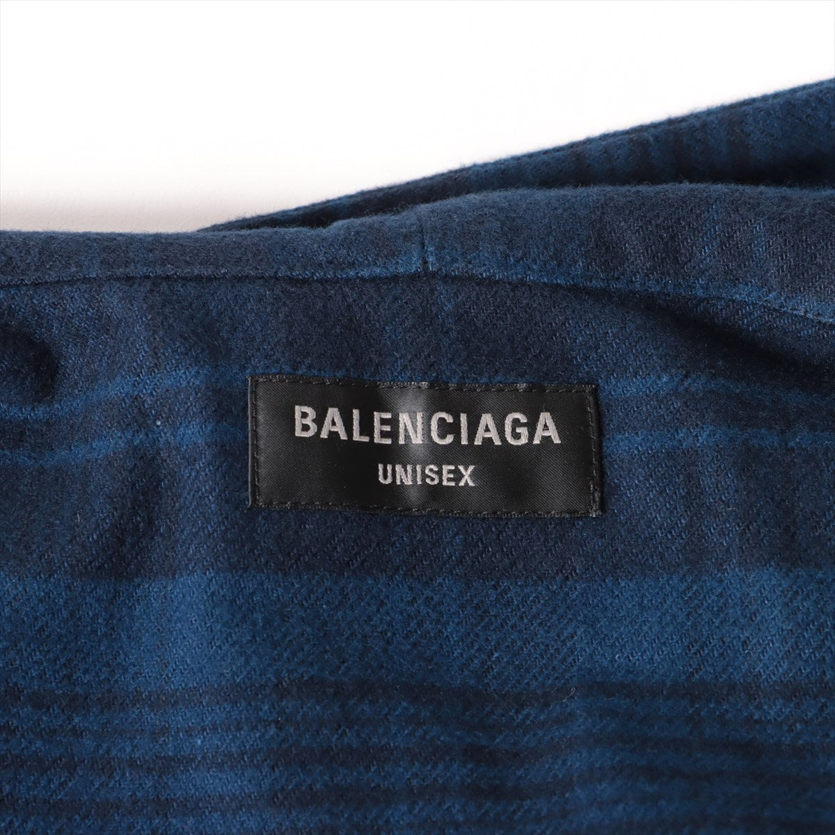 バレンシアガ 22AW コットン×ポリエステル チェックシャツ 1 メンズ ブルー 720109