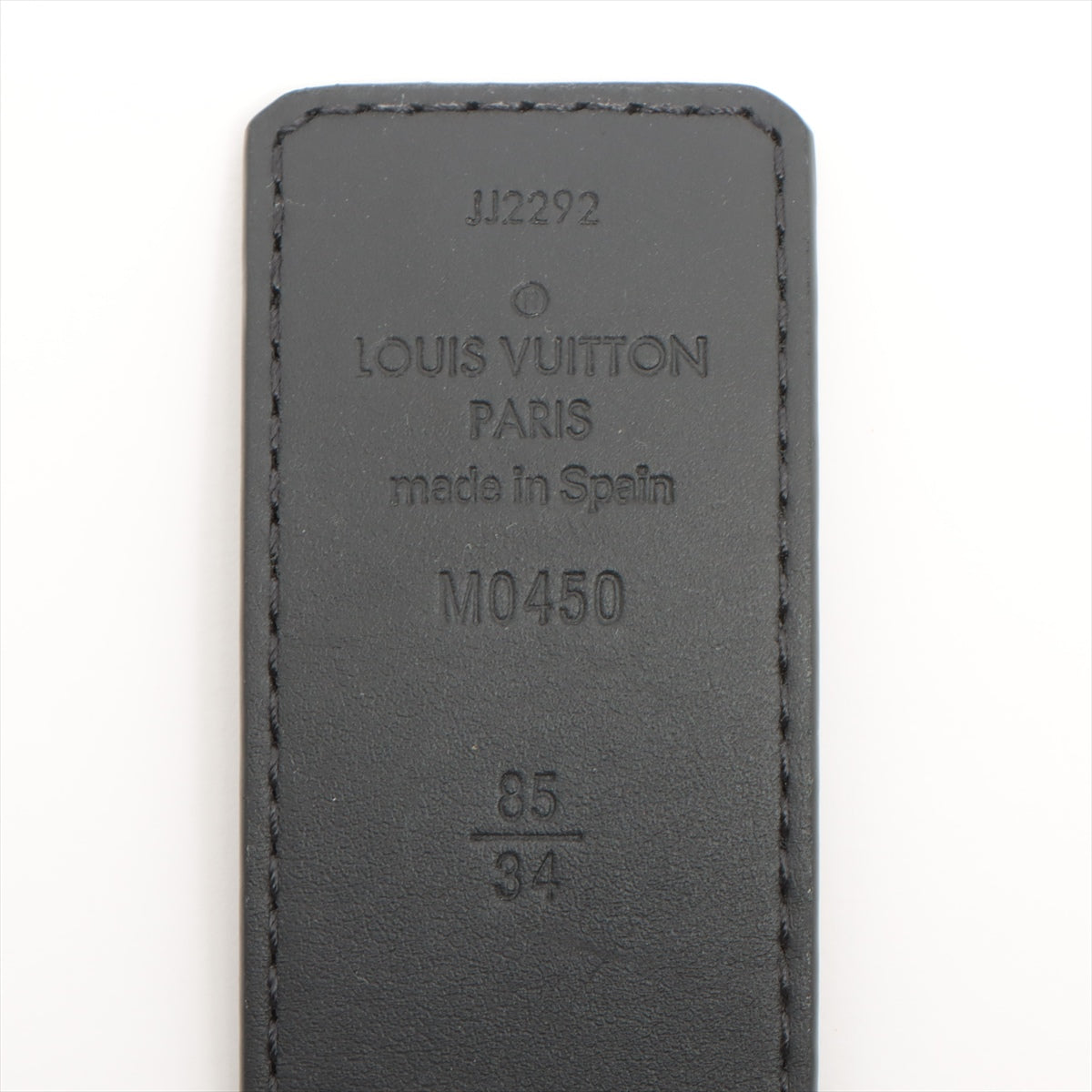 ルイヴィトン M0450 サンチュール LVイニシアル JJ4202 ベルト 85/34 PVC×レザー ブラック