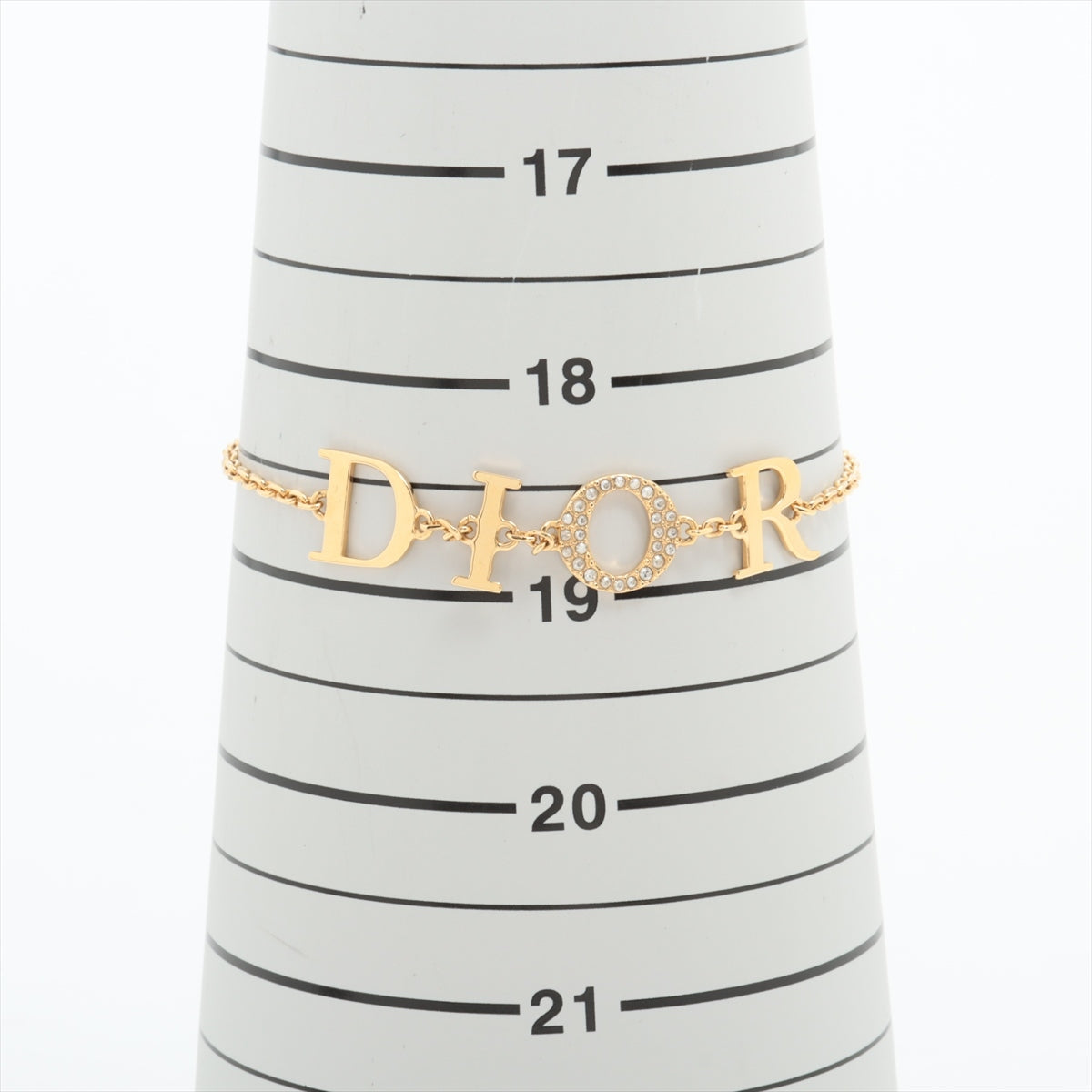 ディオール Diorロゴ ブレスレット GP×ラインストーン ゴールド