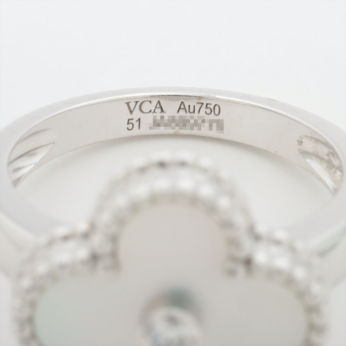 ヴァンクリーフ&アーペル ヴィンテージアルハンブラ シェル ダイヤ リング 750(WG) 7.5g 51 VCARF48951