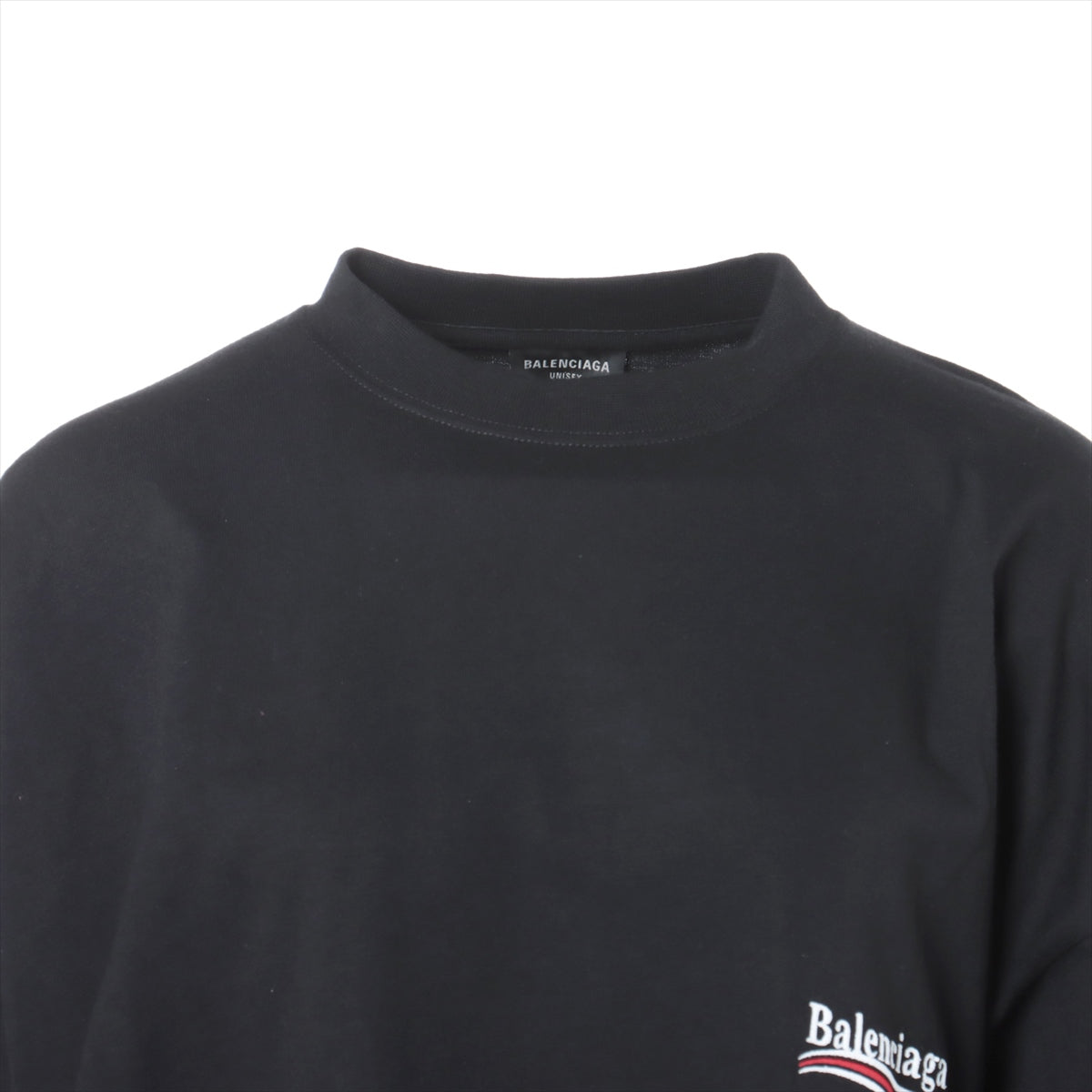 バレンシアガ 22年 コットン×ポリウレタン ロングTシャツ 1 ユニセックス ブラック  681046 キャンペーンロゴ