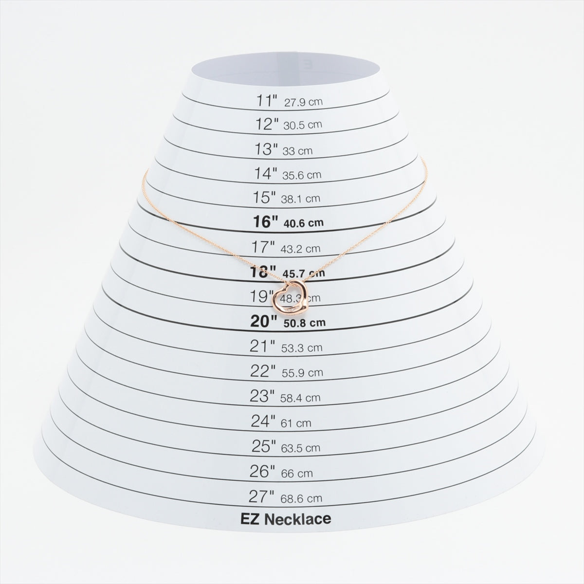 ティファニー オープンハート 5P ダイヤ ネックレス 750(PG) 4.3g