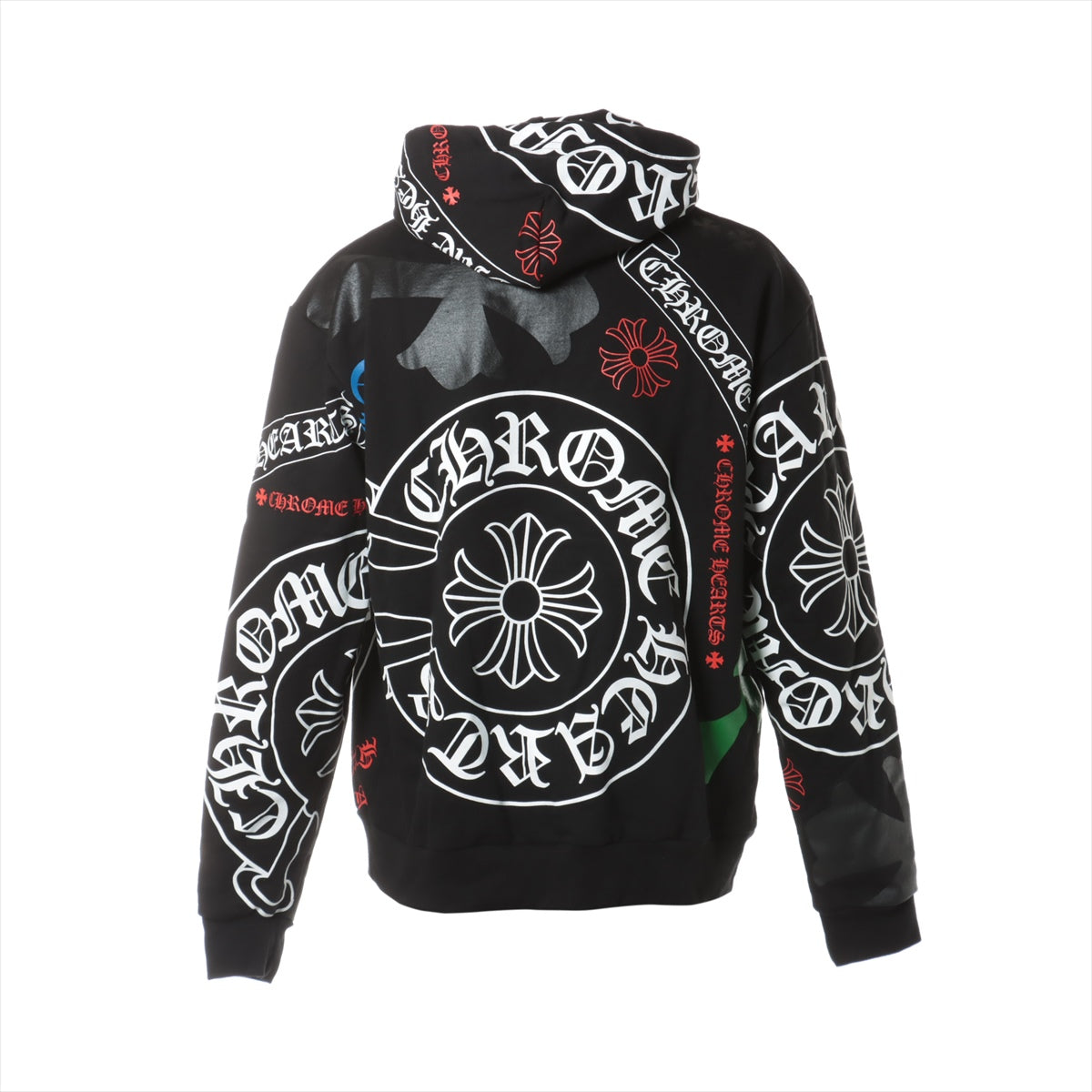 クロムハーツ パーカー コットン サイズS ブラック オンライン限定 STENCIL HOODIE  総柄｜a2348227｜中古ブランド品・ブランド古着通販｜ALLU（アリュー）