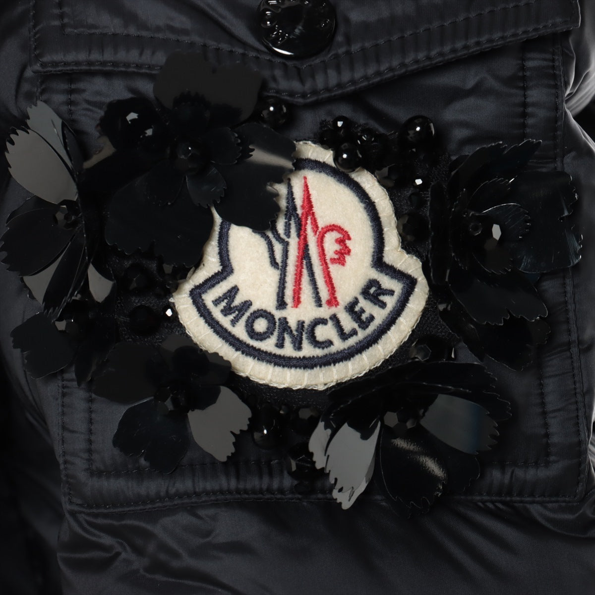 下げタグスペアボタン美品　モンクレール　ジーニアス　シモーネロシャ　0 黒　レア　ダウン　コート