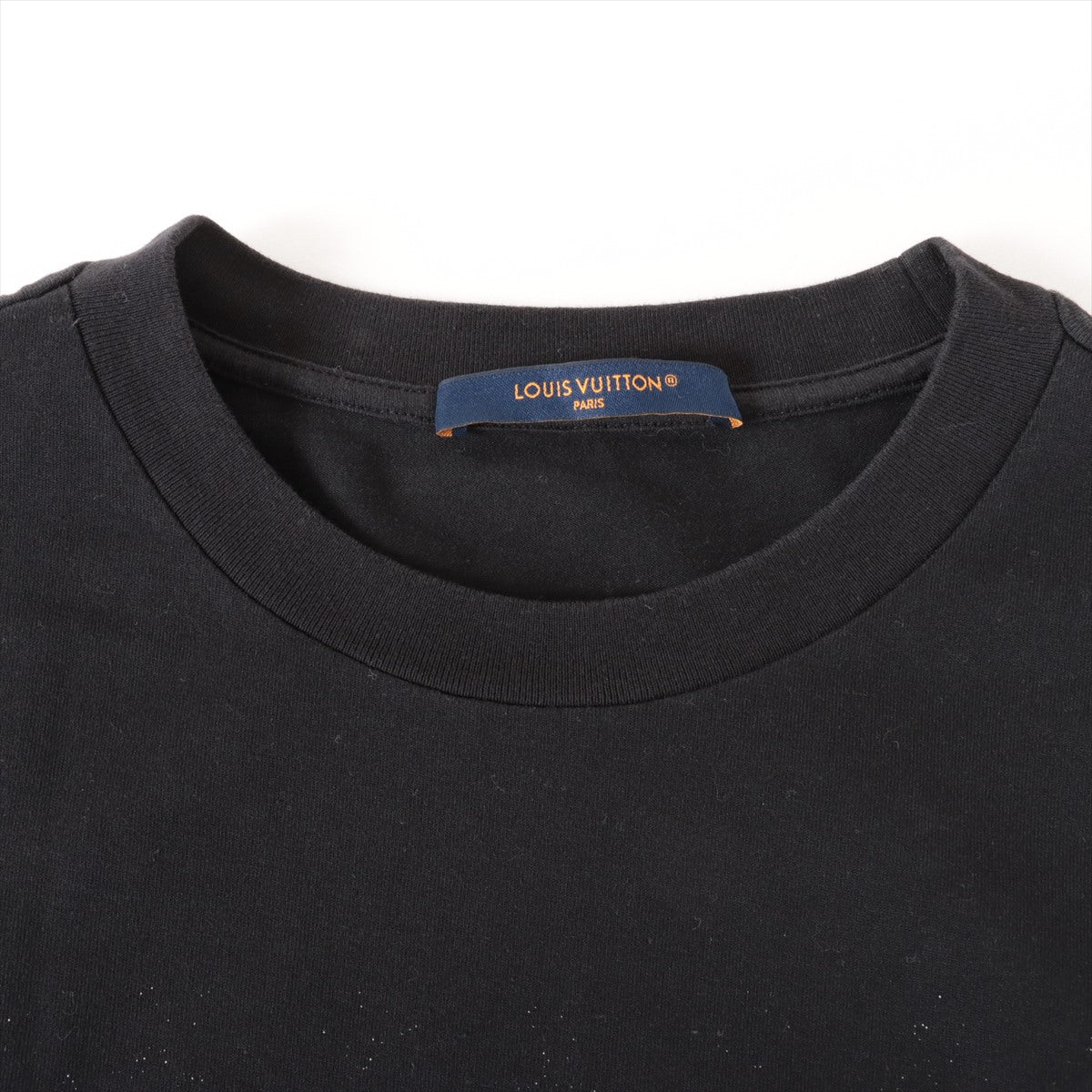 ルイヴィトン 23SS コットン Tシャツ M メンズ ブラック  RM231Q