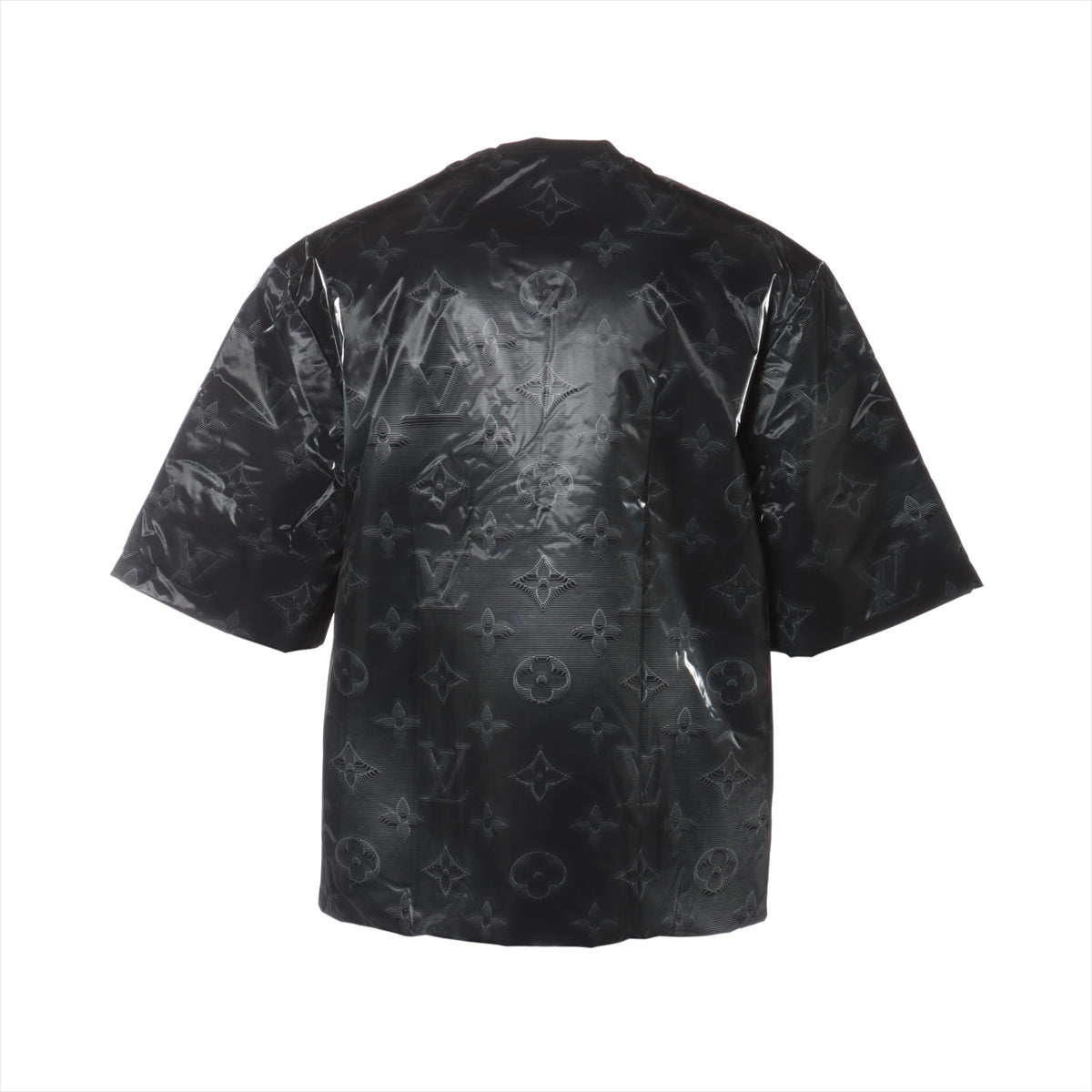 素材コットン100％美品 ルイヴィトン LOUIS VUITTON Tシャツ カットソー 半袖 ショートスリーブ ロゴ柄 トップス メンズ M ブラック