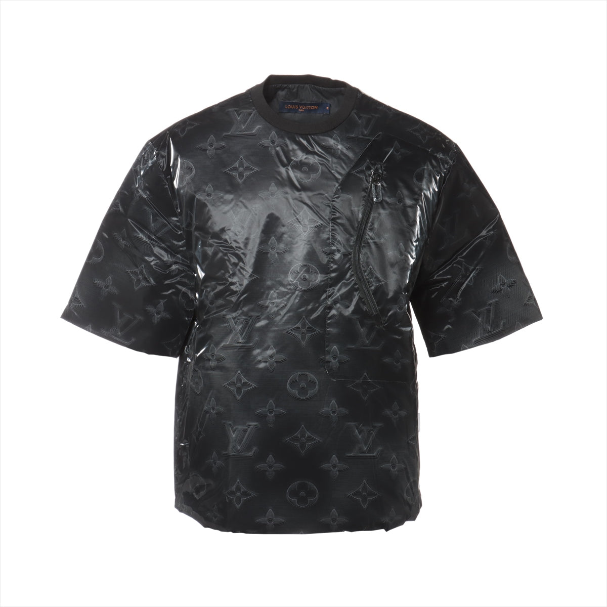 素材コットン100％美品 ルイヴィトン LOUIS VUITTON Tシャツ カットソー 半袖 ショートスリーブ ロゴ柄 トップス メンズ M ブラック