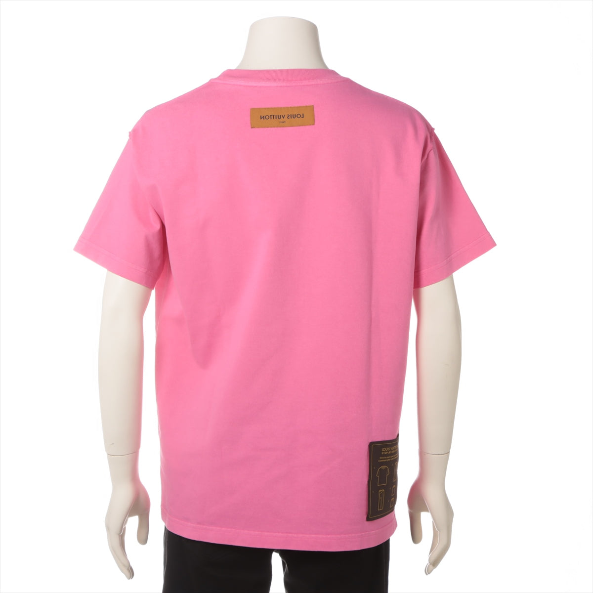 ルイヴィトン ステープルズエディション 23SS コットン Tシャツ S メンズ ピンク  RM231Q インサイドアウト