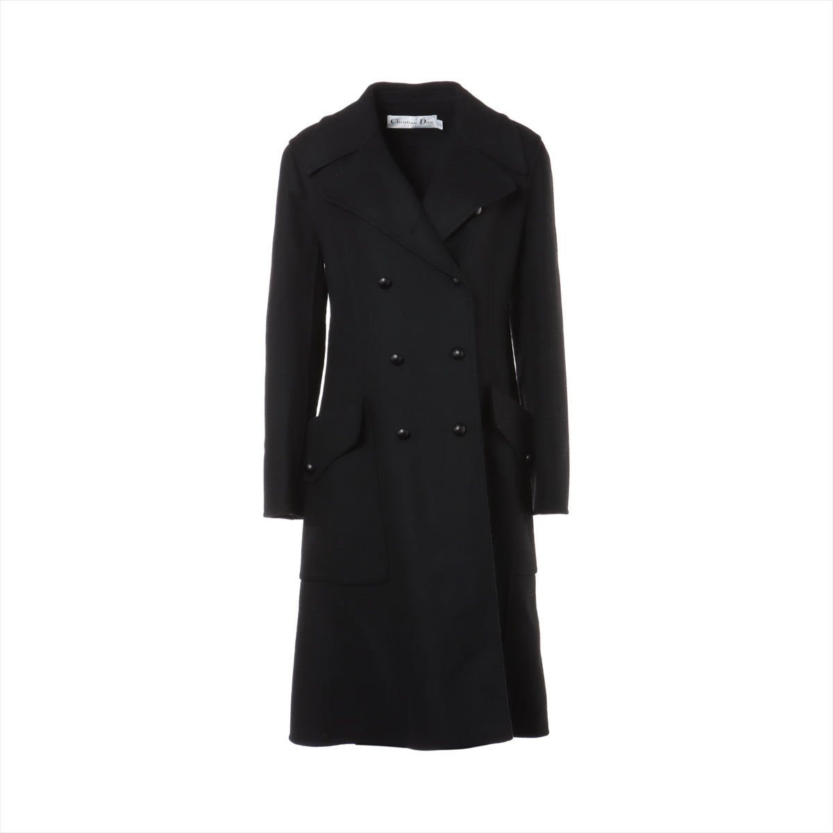 美品　クリスチャンディオール　ロングコート　襟付き　ブラック　サイズSひろのアパレルルーム