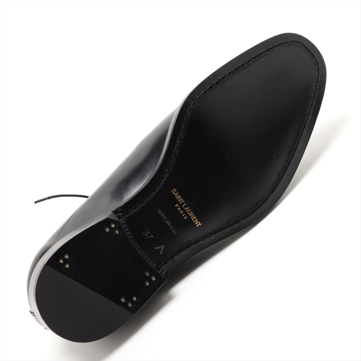 約39cm履き口美品 サンローラン パリ SAINT LAURENT PARIS ブーツ ロングブーツ スウェードレザー ヒール シューズ 靴 レディース 38(25cm相当) ブラック
