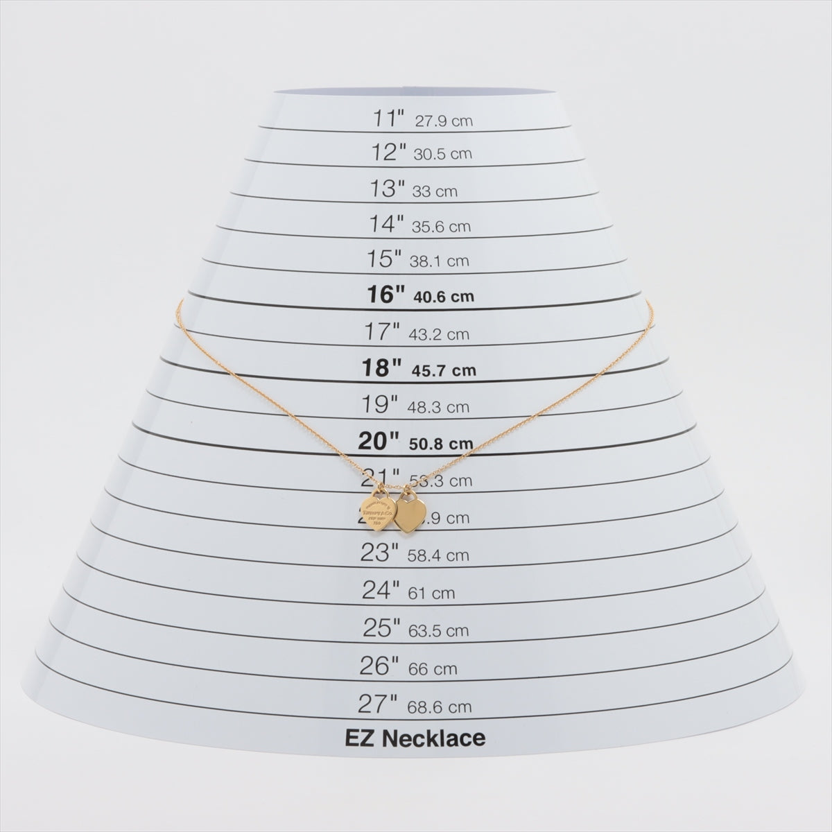 ティファニー リターントゥティファニー ダブルハートタグ ネックレス 750(YG) 4.2g