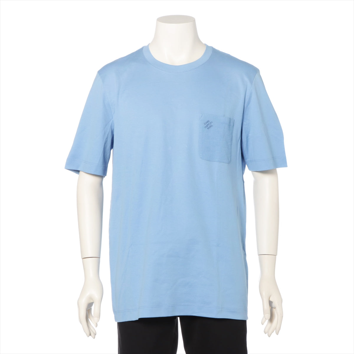 ルイヴィトン 19AW コットン Tシャツ XL メンズ ブルー  RM192Q ダミエ