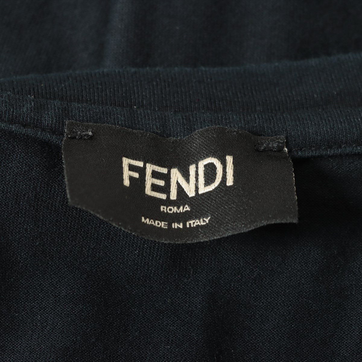 フェンディ 18年 コットン×ポリエステル Tシャツ XL メンズ ブラック  FFメッシュロゴ FAF532