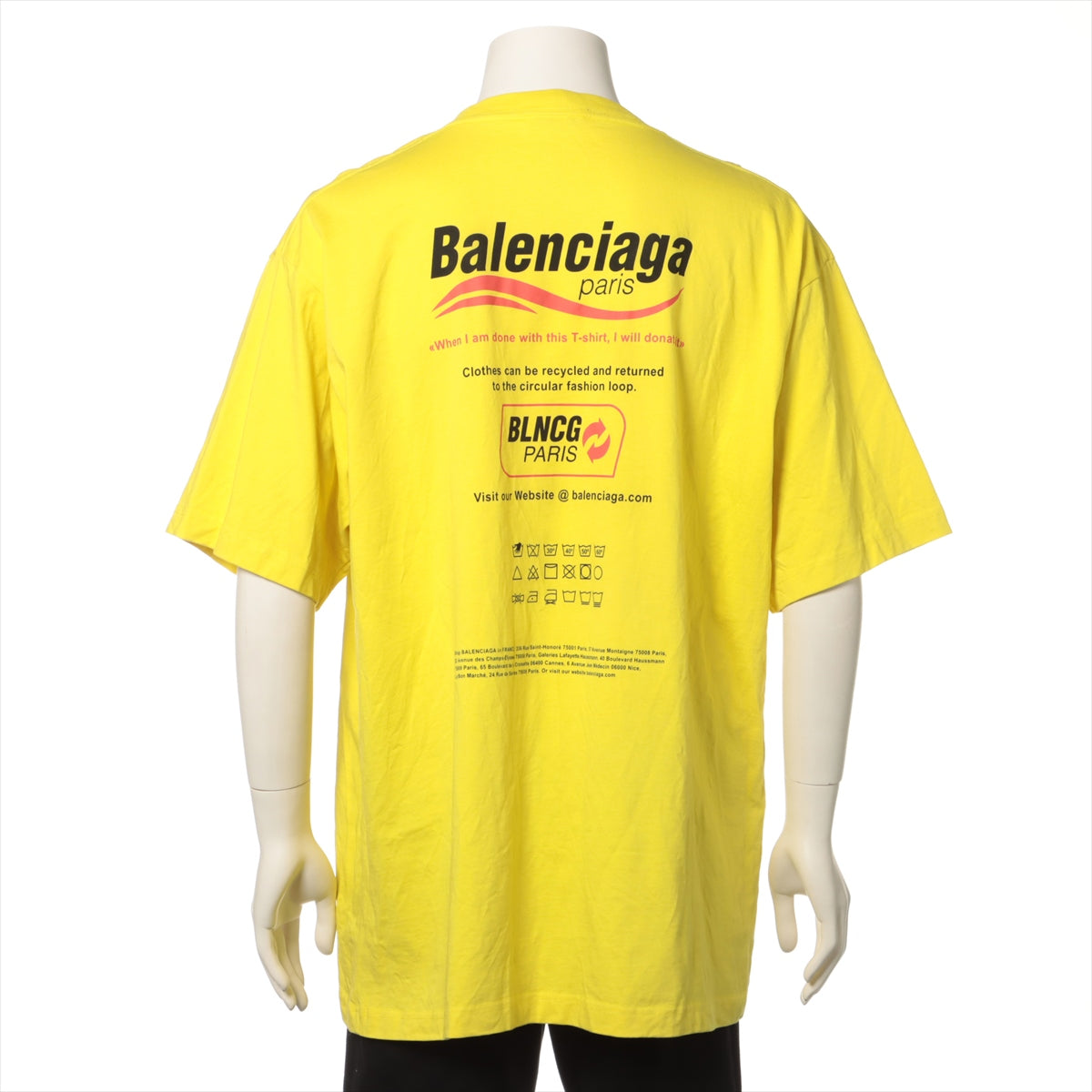 バレンシアガ 21年 コットン Tシャツ XXS メンズ イエロー  651795