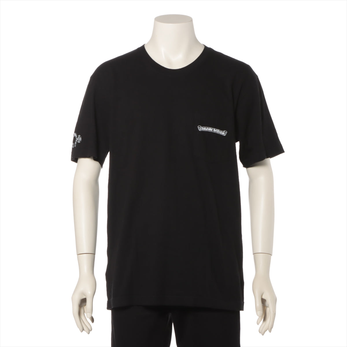 クロムハーツ Tシャツ コットン サイズL ブラック マルチセメタリークロスプリント