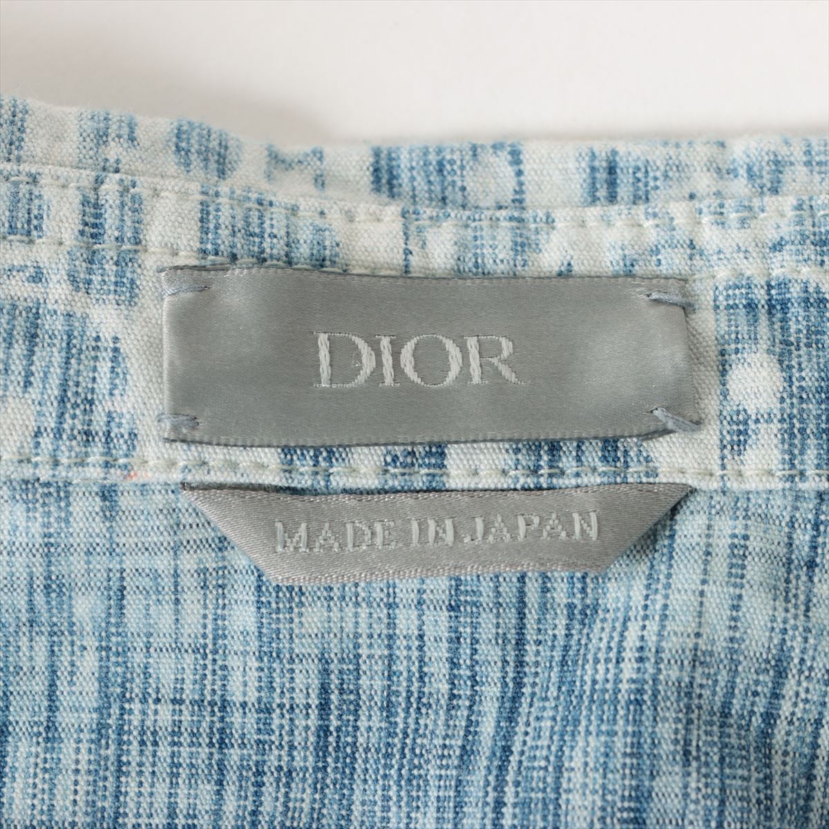 ディオール オブリーク 20AW コットン デニムシャツ 44 メンズ ブルー 013D585BY989 Cotton Denim Dior