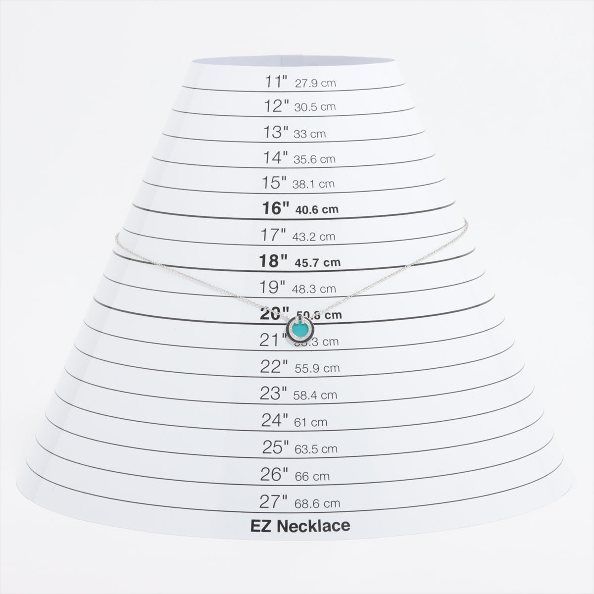 ティファニー T TWO サークル ターコイズ ダイヤ ネックレス 750(WG) 3.3g 地金キズ 打痕