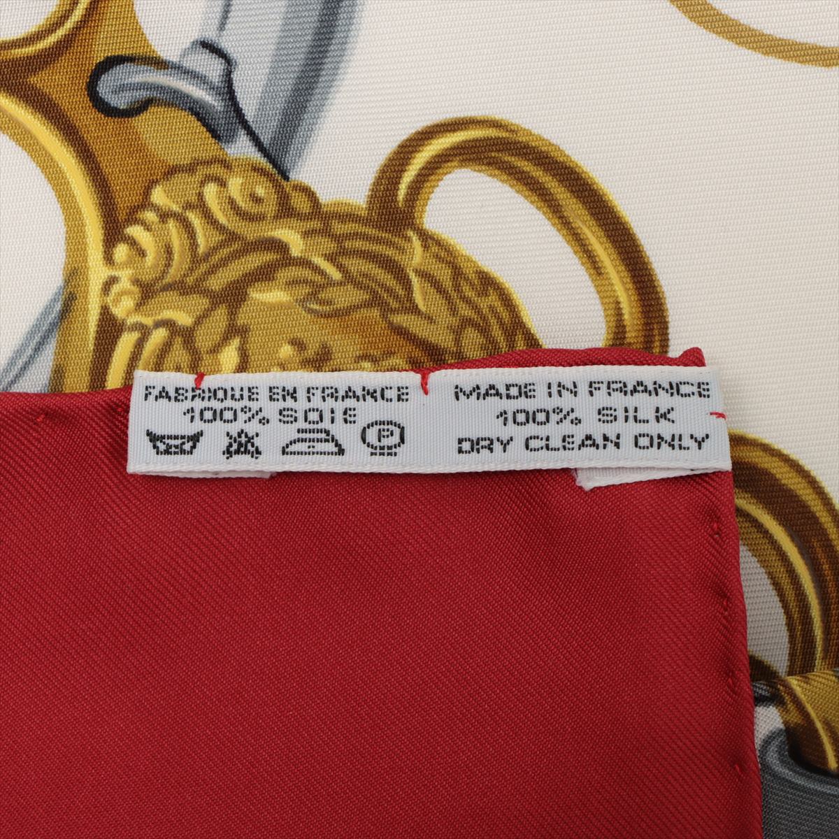 エルメス カレ90 BRIDES de GALA 式典用馬勒 スカーフ シルク レッド