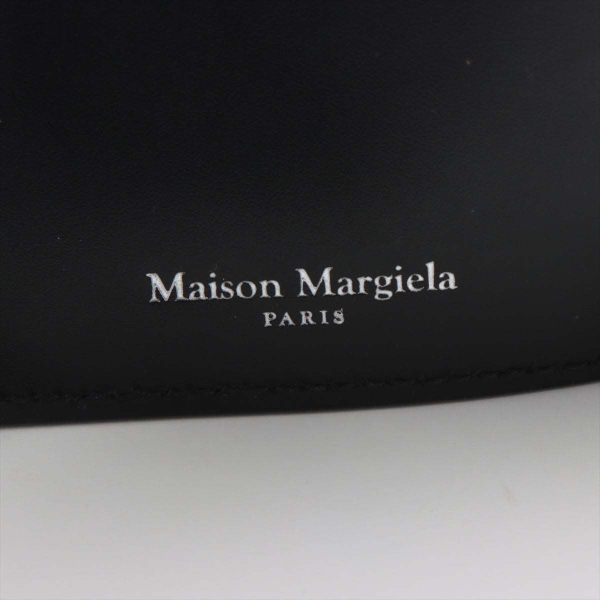 メゾンマルジェラ 4ステッチ レザー コンパクトウォレット ブラック マネークリップ