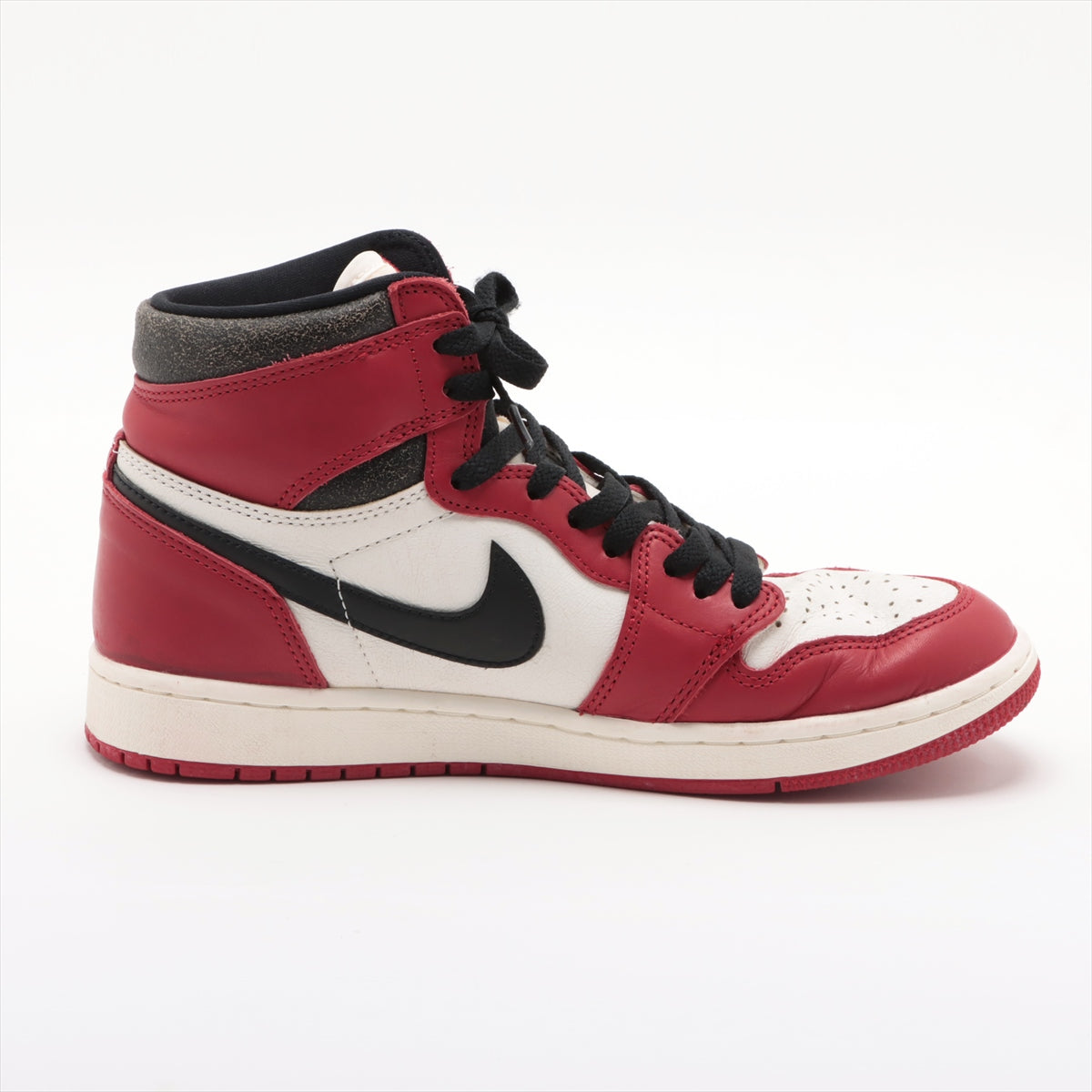 ナイキ AIR JORDAN 1 RETRO HIGH OG レザー ハイカットスニーカー 27㎝ メンズ レッド×ホワイト DZ5485-612