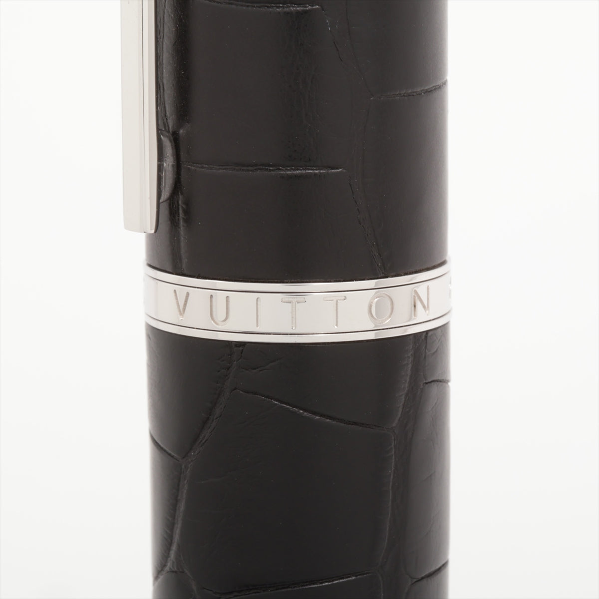 ルイヴィトン 万年筆 M アリゲーター ブラック×シルバー  ペン先750 カートリッジ/コンバーター両用式