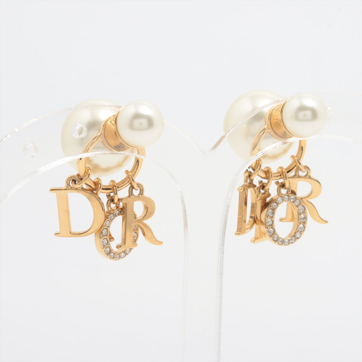 クリスチャンディオール Dior Tribales  ディオール トライバル ピアス(両耳用) GP×ラインストーン×フェイクパール ゴールド