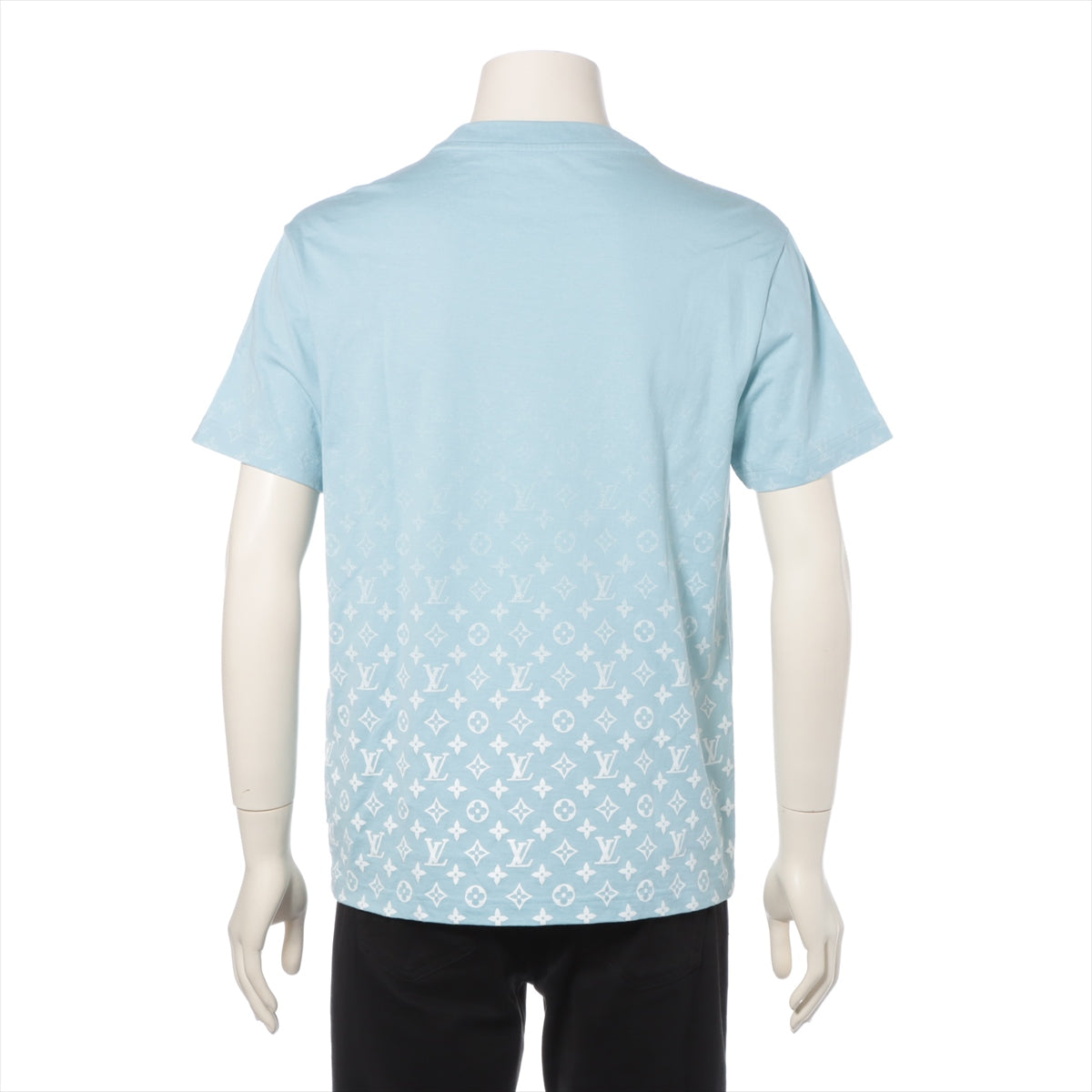 ルイヴィトン 23SS コットン Tシャツ M メンズ ブルー  RM231Q グラディエントモノグラム
