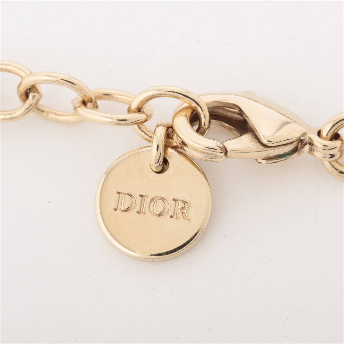 ディオール Lucky Dior ラッキー ディオール ネックレス GP×ラインストーン ゴールド