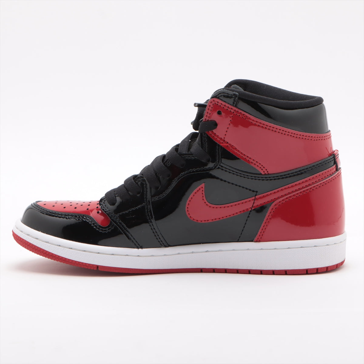 ナイキ AIR JORDAN 1 RETRO HIGH OG パテントレザー ハイカットスニーカー 25.5cm メンズ レッド×ブラック  ｜a2629238｜中古ブランド品・ブランド古着通販｜ALLU（アリュー）