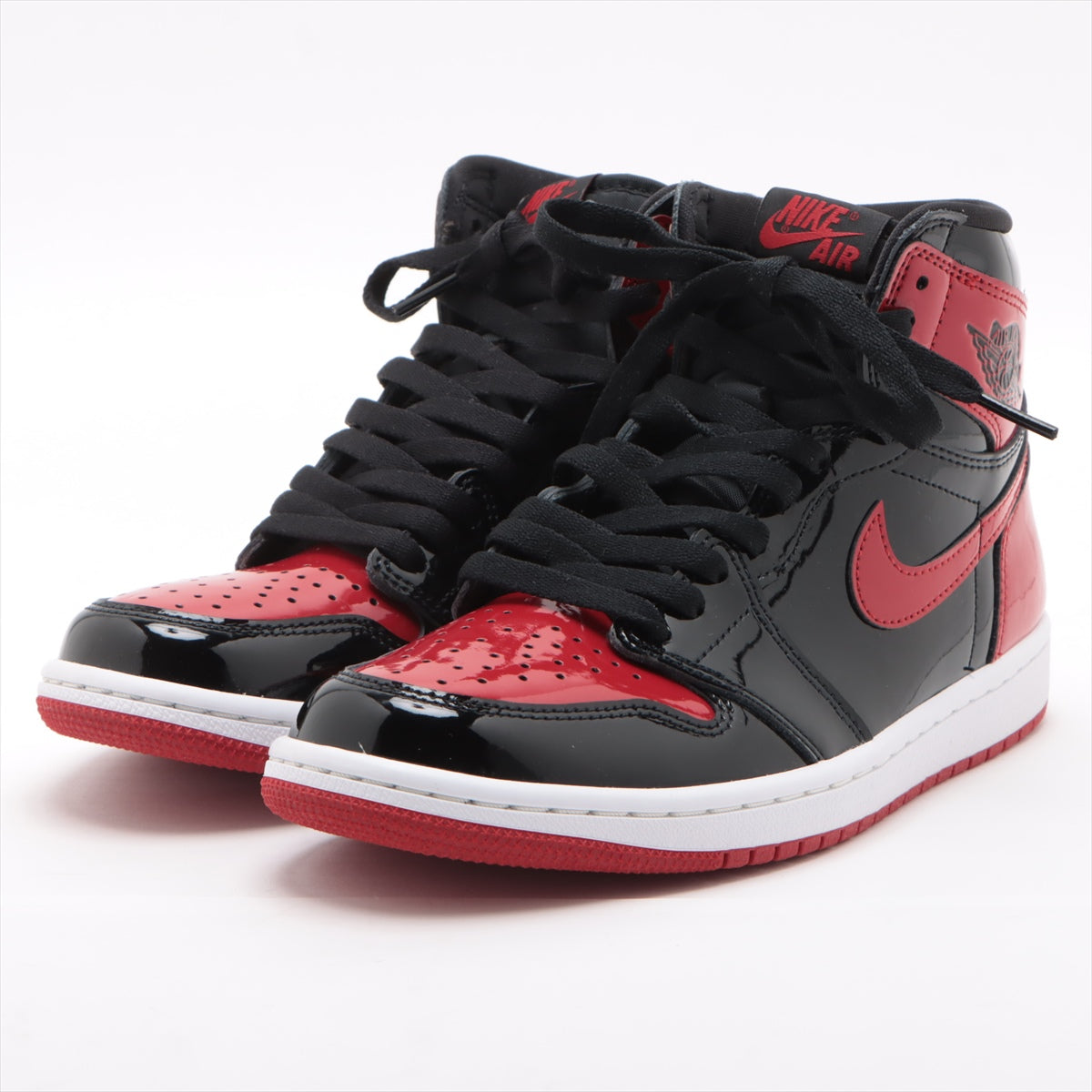 ナイキ AIR JORDAN 1 RETRO HIGH OG パテントレザー ハイカットスニーカー 25.5cm メンズ レッド×ブラック  ｜a2629238｜中古ブランド品・ブランド古着通販｜ALLU（アリュー）