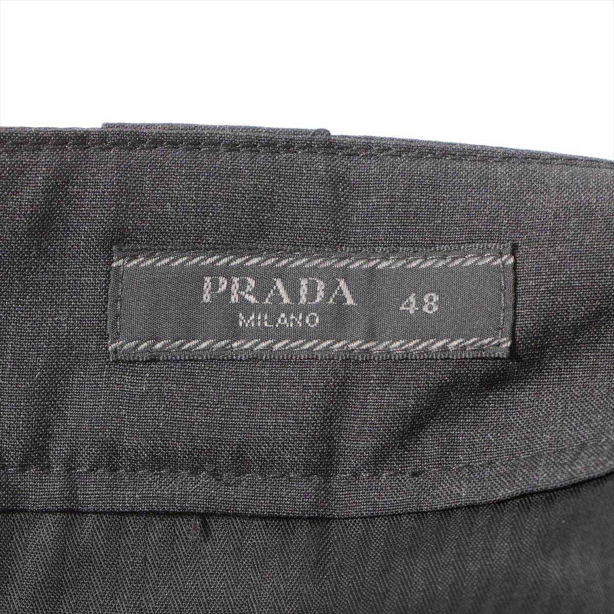 プラダ 22SS ウール パンツ 48 メンズ グレー  DNA954 裾補修