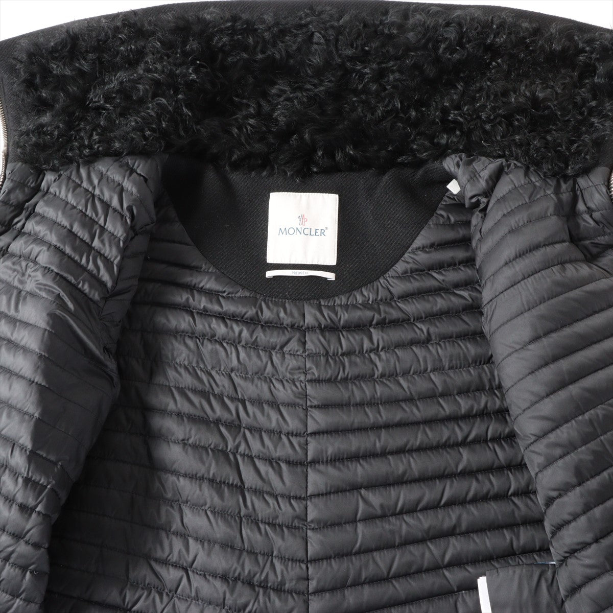 正規店購入】※美品※MONCLER カルガンラムファー ダウンコート ブラック