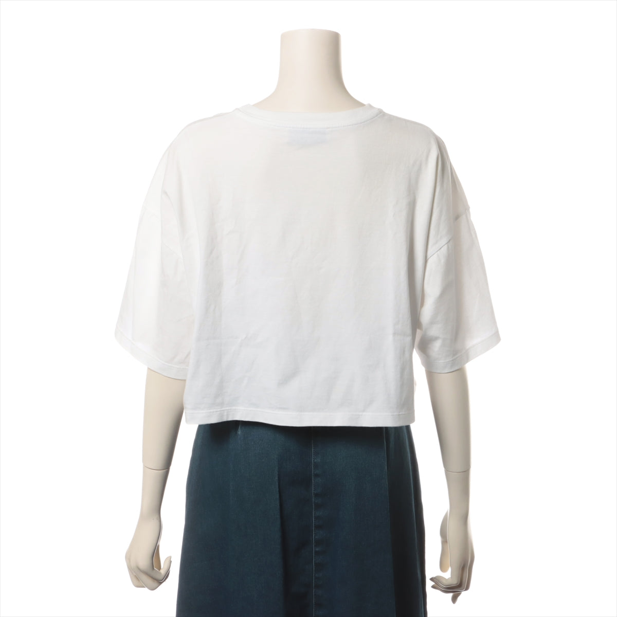 ミュウミュウ 22年 コットン Tシャツ XS レディース ホワイト  MJN385 クロップド