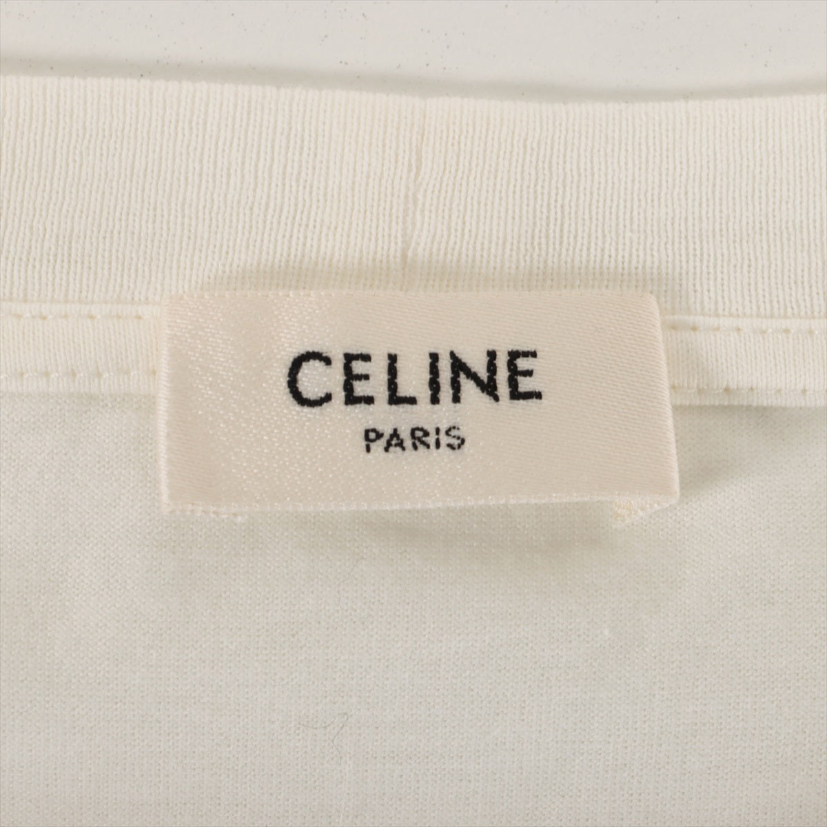 セリーヌ コットン Tシャツ M レディース ホワイト  2X761671Q クロップド