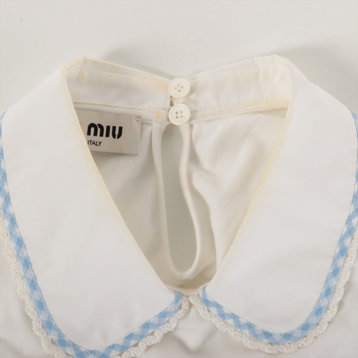 ミュウミュウ 22年 コットン Tシャツ S レディース ホワイト  MJN392 クロップド