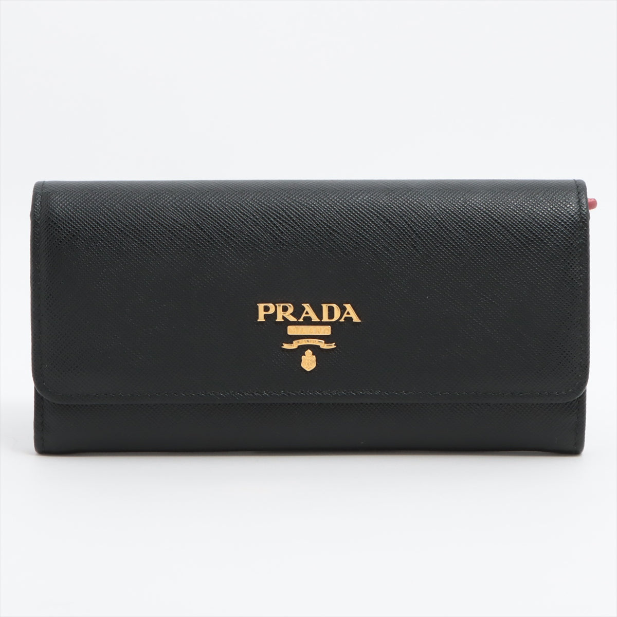 プラダ サフィアーノ マルティック 1MH132 レザー 財布 ブラック×ピンク