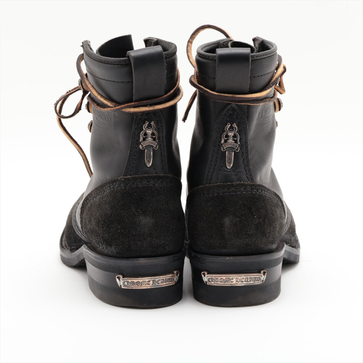 クロムハーツ×ウエスコ ジョブマスター ブーツ 素材不明 サイズ8 1/2D ブラック 社外インソール