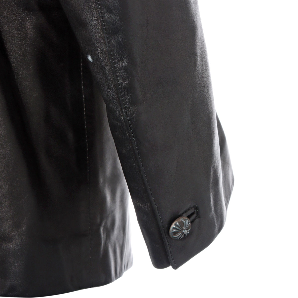 クロムハーツ テーラードジャケット レザー サイズL ブラック 羊革