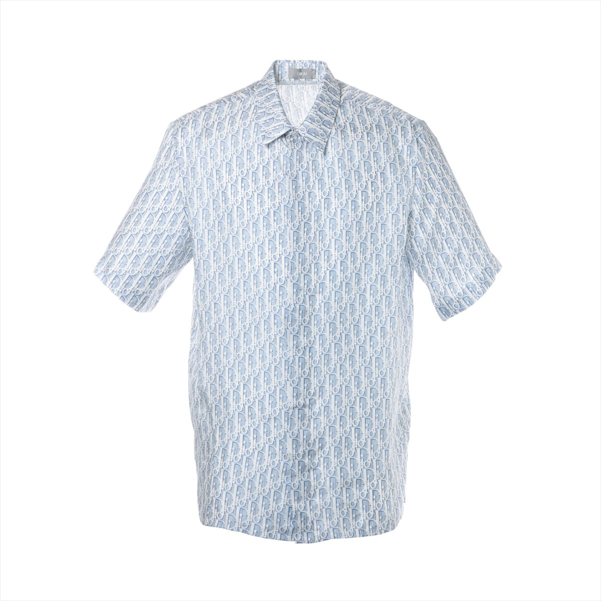 ディオール オブリーク シルク シャツ 39 メンズ ブルー×ホワイト 