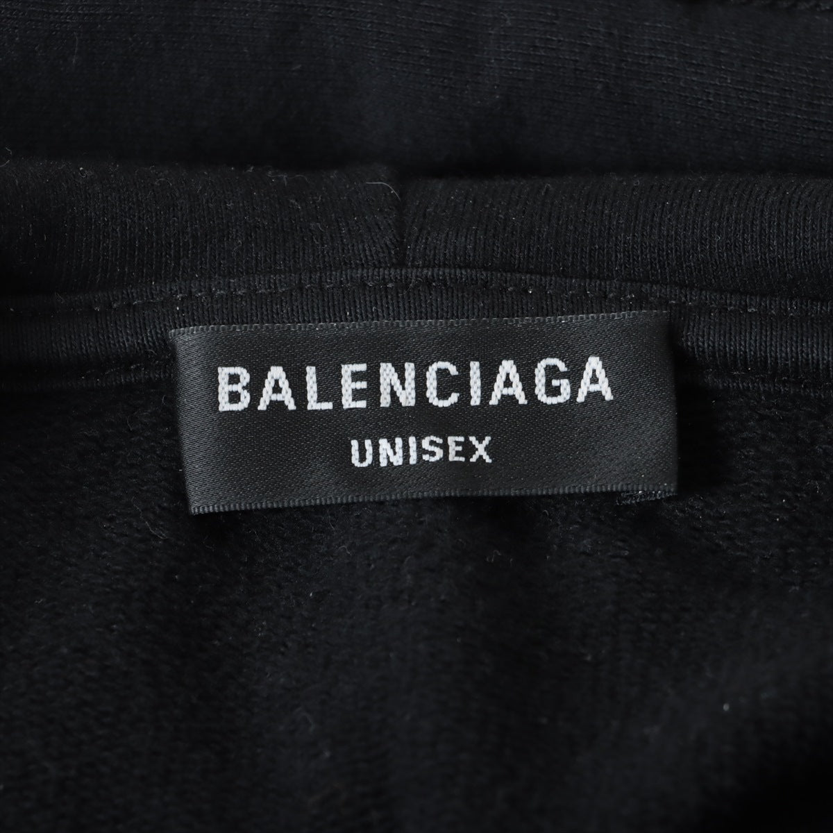 バレンシアガ 21年 コットン パーカー S メンズ ブラック  570811 ダメージ加工 BBロゴ