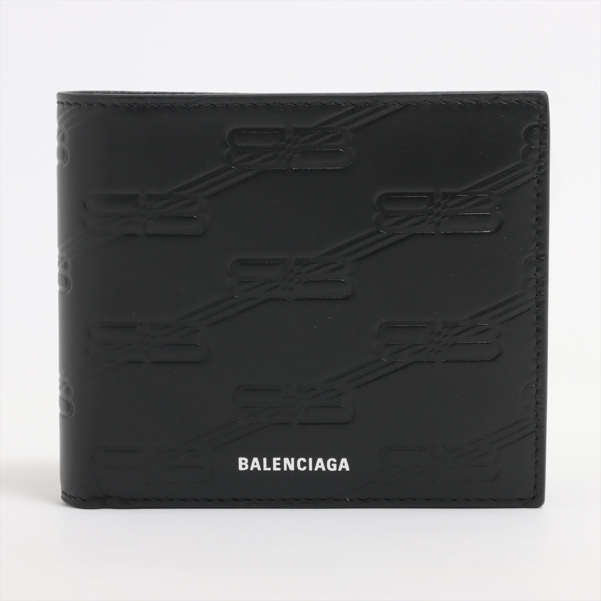 バレンシアガ 718395 レザー コンパクトウォレット ブラック