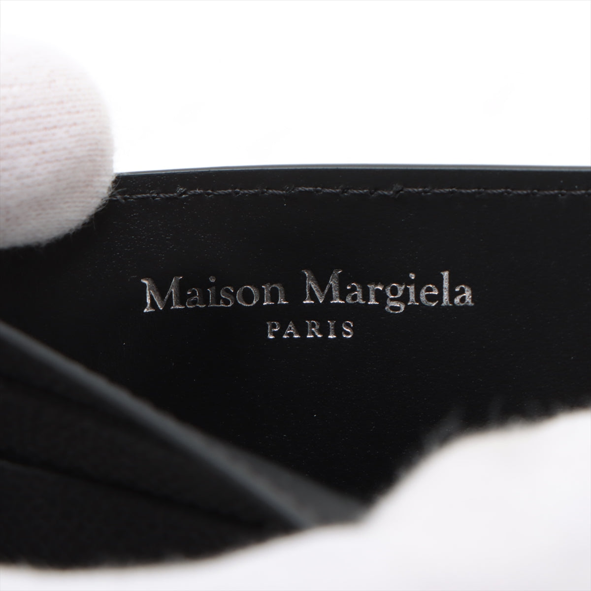 メゾンマルジェラ 4ステッチ レザー カードケース ブラック