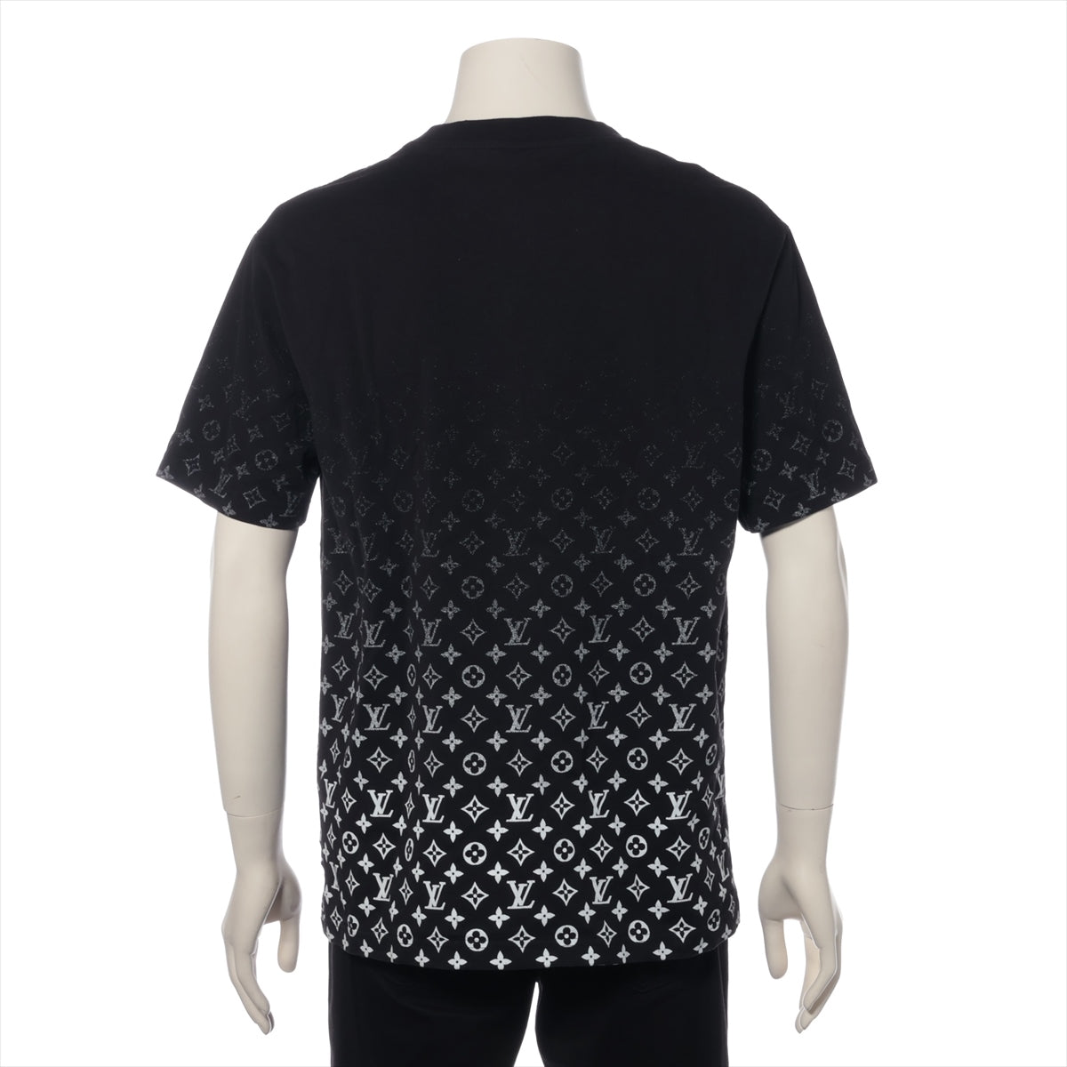 ルイヴィトン 23AW コットン Tシャツ XL メンズ ブラック  RM232Q モノグラムグラディエント
