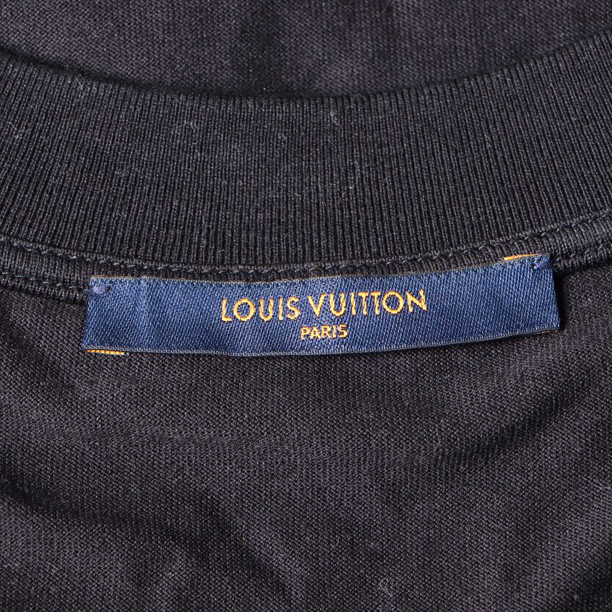 ルイヴィトン RM202 コットン Tシャツ L メンズ ブラック×ホワイト  モノグラムグラディエント